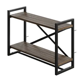 полка навесная gutta 470х690х250 (2 яруса) каркас чёрный, настил коричневый