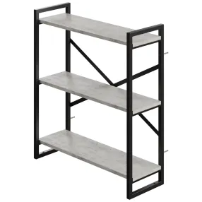 полка навесная gutta 780х690х250 (3 яруса) каркас чёрный, настил патина