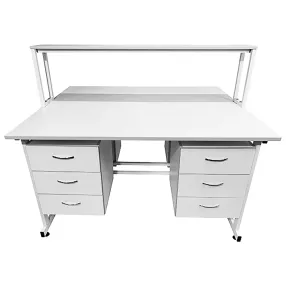 стол лабораторный островной с надстройкой сло 22.011 (белый)