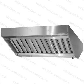 зонт вытяжной полуоткрытый звпн 400х1000х2000 «norma inox» островной