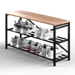 обувница gutta 500х920х290 (3 полки) каркас чёрный, настил эвок