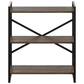 полка навесная gutta 780х690х250 (3 яруса) каркас чёрный, настил коричневый