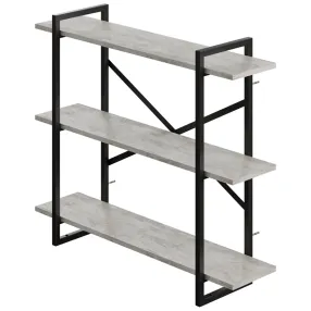 полка навесная gutta 780х920х250 (3 яруса) каркас чёрный, настил патина